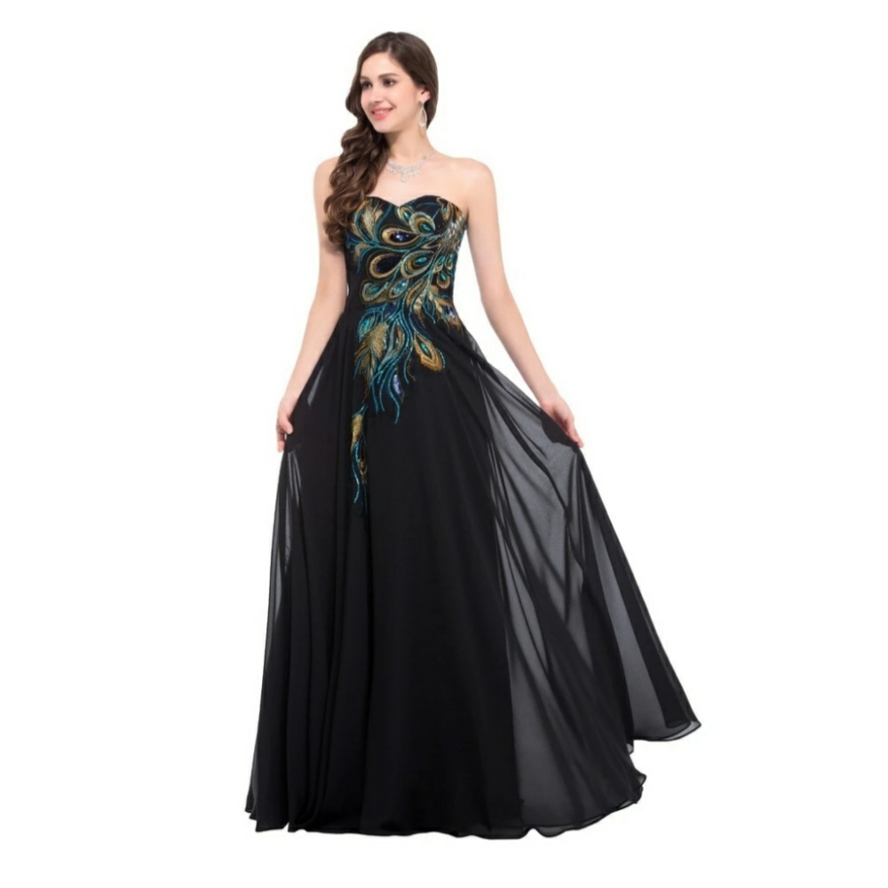 Grace Karin peacock formal dress